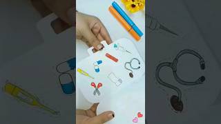 شنطة الإسعافات بالورق، إبداع بالورق،paper crafts،First aid kit drawing tiktok [upl. by Theta]