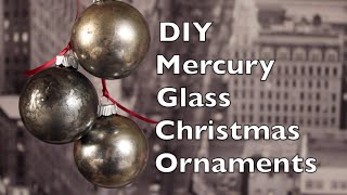 How To Make Christmas Tree Ornaments  DIY Mercury Glass Holiday Decoration Tutorial [upl. by Elfont]