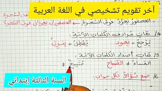 آخر تقويم تشخيصي في اللغة العربية للسنة الثالثة إبتدائي [upl. by Market]