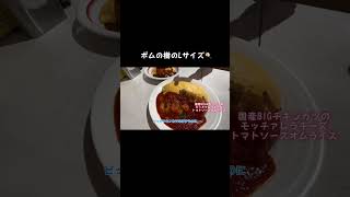 【大盛り】比べたらむちゃくちゃデカいやん😋🍳大食い オムライス デカ盛り 彼氏 shorts [upl. by Neilla]