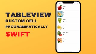 UITableView in Swift programmatically with Custom Cell for beginners [upl. by Comras]