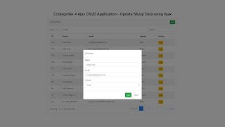 Ajax CRUD in Codeigniter 4 with DataTables  Update Data [upl. by Bogosian125]