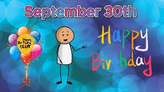 🥳September 30th 🎶Happy Birthday Song [upl. by Nur]