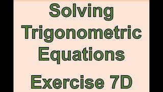 A2 Maths  Pure  Solving Trigonometric Equations [upl. by Gary]