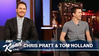 Tom Holland Surprises Chris Pratt [upl. by Sadnac920]