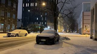 Snowstorm Walk and Peaceful Ambient at Night in Helsinki Finland🌨️🇫🇮 21 February 2024 [upl. by Brodsky]