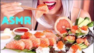 ASMR Eating Salmon Sashimi SUSHI Extreme Mukbang No talking [upl. by Valiant]