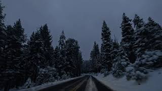 Night driving through snow mountains after a blizzard 4k  Go Pro Hero 12 [upl. by Melodie839]