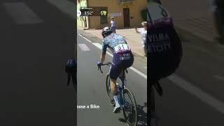 Thumbs up 👍 Hes alright 😅 Van Aert is back on the bike after a small crash tourdefrance cycling [upl. by Evan]