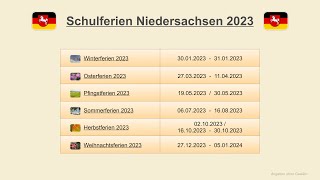 Schulferien Niedersachsen 2023 [upl. by Atiken]