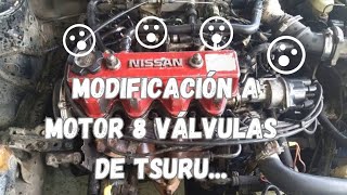 Pt1 MODIFICANDO el motor de un TSURU 8 válvulas de hace 30 años 😮  Ganamos más potencia con esto🤔 [upl. by Ynelram244]