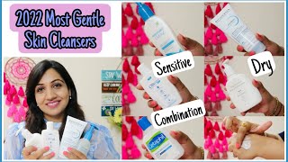 Top 5 Gentle Cleansers for Sensitive Dry Combination Skin  2022 Most Gentle Face Washes [upl. by Ahtnamys]