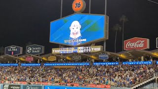 Gura Sings quotTake Me Out To The Ball Gamequot at Dodger Stadium Hololive [upl. by Kinelski]