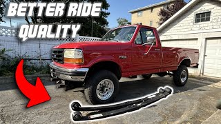 HOW TO REPLACE FRONT LEAF SPRINGS amp SHACKLES OBS FORD F350 amp 250 4X4 [upl. by Livingstone498]