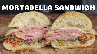 Mortadella sandwich  my take on ANTHONY BOURDAINs classic recipe  0815BBQ  International [upl. by Arbba]