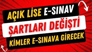 Açık Lise E Sınav Nasıl Yapılacak [upl. by Ailime409]