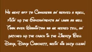 The Ballad Of Davy Crockett Lyrics [upl. by Caravette]