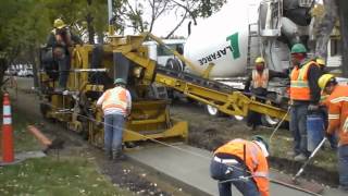 GOMACO GT3200 Concrete Slipform Sidewalk Paver [upl. by Sirkin857]