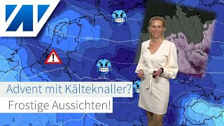 Kälteknaller und MegaHoch Dauerfrost und Schnee zum Monatswechsel Bis 1 Advent weiter mild [upl. by Norre]