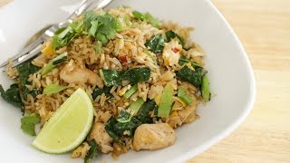 Thai Chicken Fried Rice Recipe ข้าวผัดไก่  Hot Thai Kitchen [upl. by Eceinehs]