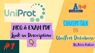 Bioinformatics  Concept Talk  UniProt Database  Part 1  MCQ amp QuesAns Link Below 👇 G Academy [upl. by Onitsoga67]