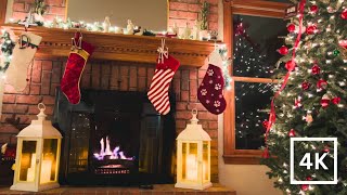 4K Real Life Christmas Fireplace  1 Hour Ambient Crackling Fire [upl. by Primo]