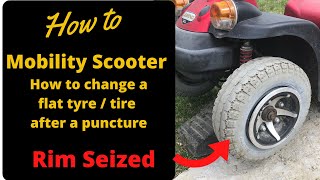 Mobility scooter how to change a flat Tyre  Tire after a puncture [upl. by Aniretak]