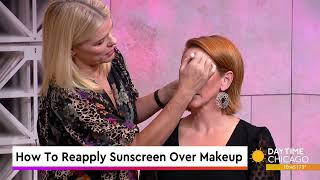 How to Reapply Sunscreen over Makeup makeupartist [upl. by Darryn]