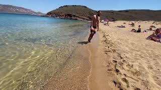 Mykonos Agios Sostis Beach Mykonos  walk from Agios Sostis Church’s hill to granite formations [upl. by Marlee]