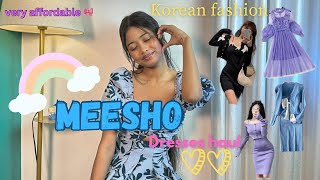 MEESHO 👗korean dresses haul❤️cute and affordable ✨must have🌸winter perfect dresses🎀 [upl. by Lluj]