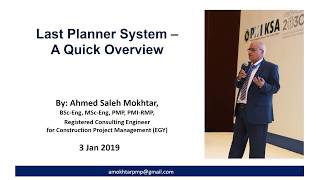 Arabic Last Planner System Overview  By Ahmed Saleh Mokhtar [upl. by Icak315]