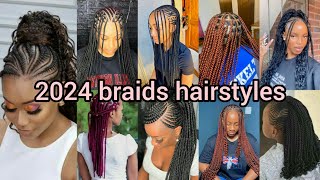 🔥💖 Hottest braids hairstyles to try out in 2024 Braids styles for black ladies  Hairstyle [upl. by Etireugram]