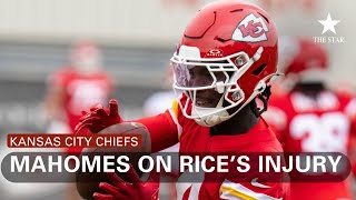 Chiefs Quarterback Patrick Mahomes On Injury Sustained By WR Rashee Rice [upl. by Cairistiona]