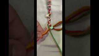 Colourful Crochet Thread Making Braids Bracelet using beads  DIY  viral  reels  shorts 👌🏻❤️ [upl. by O'Conner]