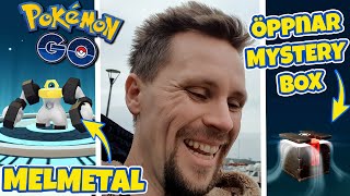 ÖPPNAR MYSTERY BOX I POKEMON GO amp EVOLVAR MELMETAL [upl. by Fisa]