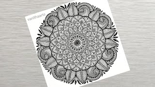 How to a Draw Mandala for Beginners StepbyStep Tutorial  Mandala Art  Doodle Art vanithaarts [upl. by Anhpad423]