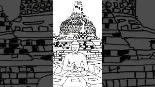 Ini caraku menggambar Candi Borobudur dengan procreate [upl. by Rebna]