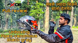 Axor Apex Venomous Helmet Unboxing amp Review  Buy or Not   black grey [upl. by Ayatnahs]