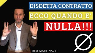 Disdetta contratto di affitto ecco quando è NULLA [upl. by Einwahr205]