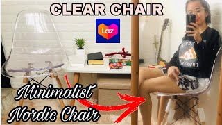 Clear Chair Aesthetic Design  LAZADA Finds Haul [upl. by Kauslick]