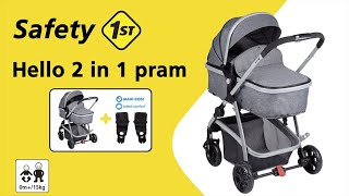 Safety 1st HELLO 2 IN 1 PRAM instructions video stroller convertible into a pram [upl. by Norabal90]