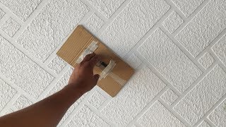 Brick wall painting cool and easy method [upl. by Lamdin]