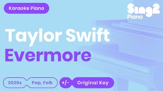 Taylor Swift Bon Iver  evermore Karaoke Piano [upl. by Danya]