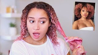 dyeing my curly hair pink [upl. by Trilly]