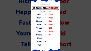 10 Common Antonyms english englishgrammar learnenglish [upl. by Udall]