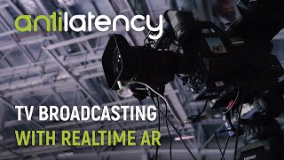 TV Broadcasting with real time AR effects  Antilatency tracking system [upl. by Nnaeirelav667]