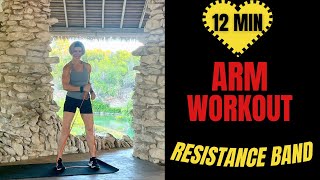 12 Min RESISTANCE BAND ARM WORKOUT From flabby to Sculpted amp Strong arms [upl. by Ainadi148]