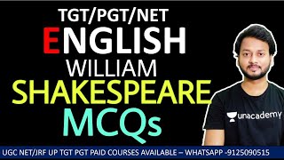 William Shakespeare MCQ  TGT PGT English 2022 [upl. by Salbu]