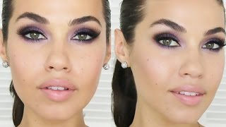 TUTORIAL  Purple Smokey Eye Makeup  Eman [upl. by Nigrom]