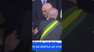 Lula cumprimenta Alexandre de Moraes ministros do STF e autoridades no desfile de 7 de setembro [upl. by Arimay560]